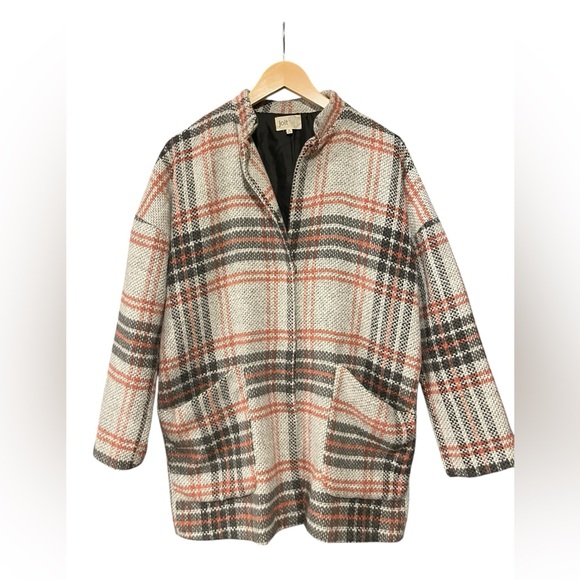Jolt Women's Plaid Pea Coat - Picture 2 of 3
